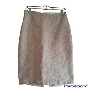Spiegel Leaf Print Brocade Pencil Skirt